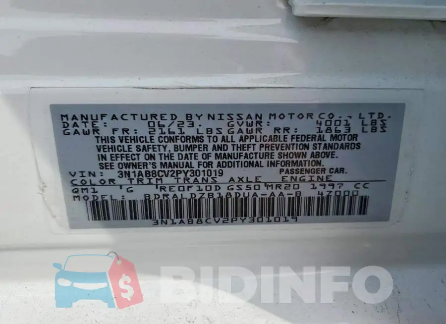 3N1AB8CV2PY301019 Photo# 12