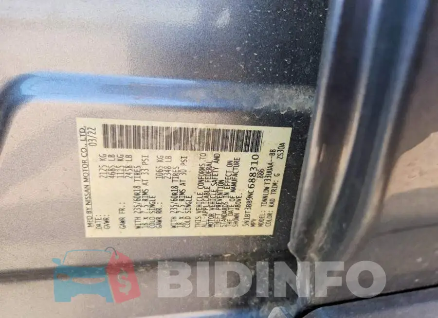 5N1BT3BB9NC688310 Photo# 12