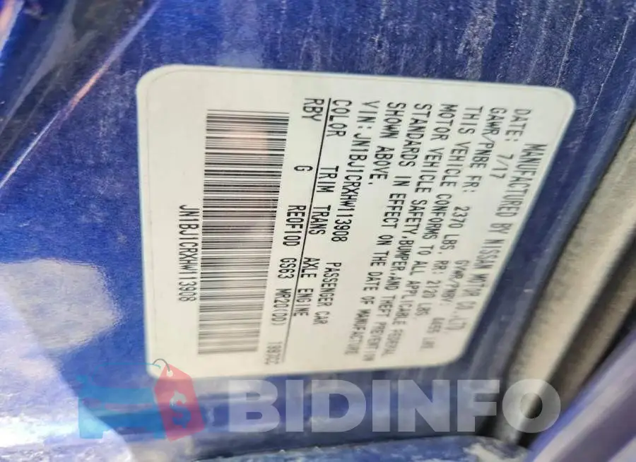 JN1BJ1CRXHW113908 Photo# 13