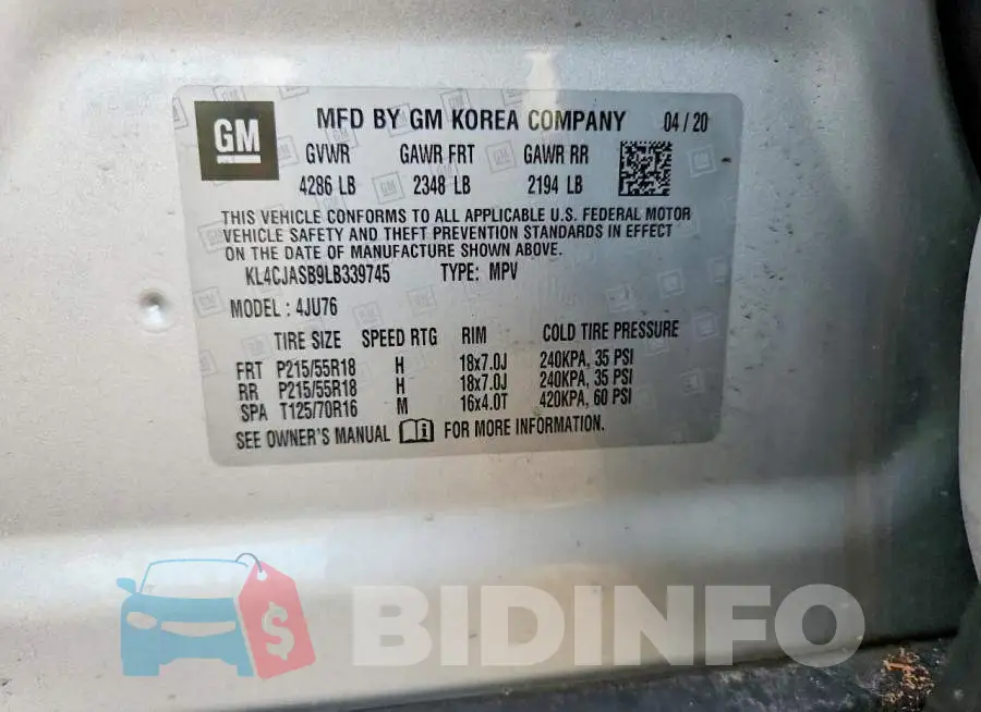 KL4CJASB9LB339745 Photo# 12