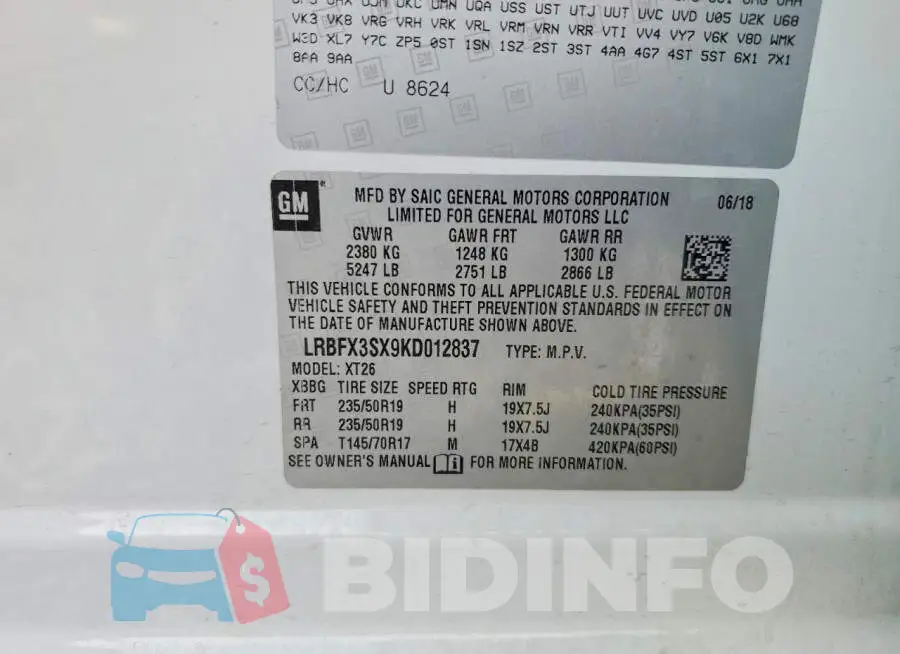LRBFX3SX9KD012837 Photo# 13