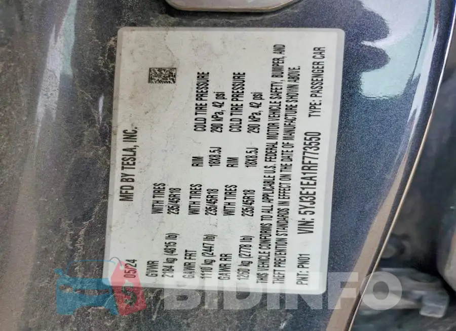 5YJ3E1EA1RF773550 Photo# 13