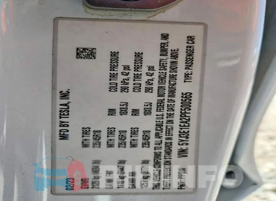 5YJ3E1EA2PF500565 Photo# 12