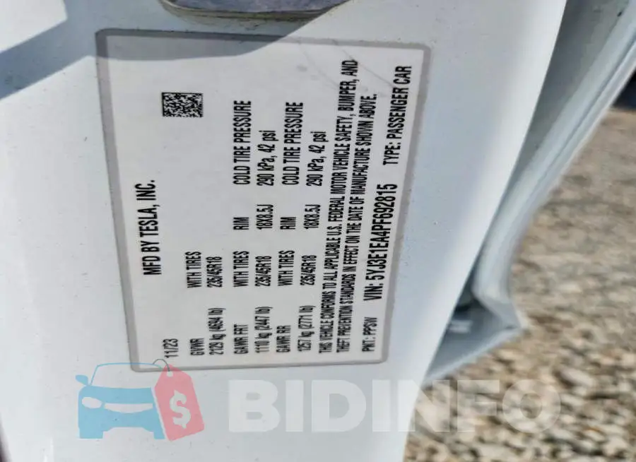 5YJ3E1EA4PF692815 Photo# 12