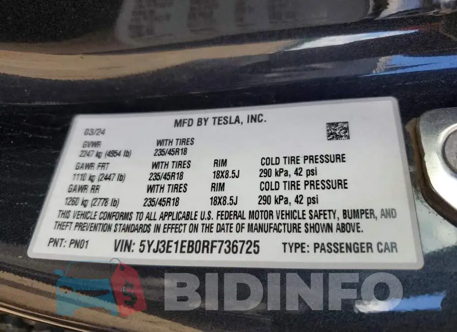 5YJ3E1EB0RF736725 Photo# 13