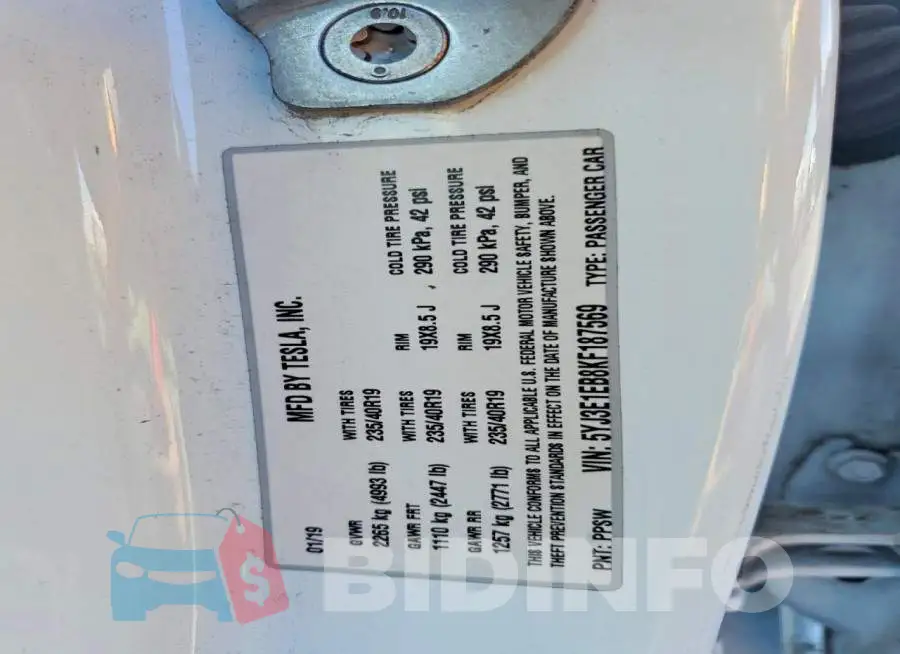 5YJ3E1EB8KF187569 Photo# 12
