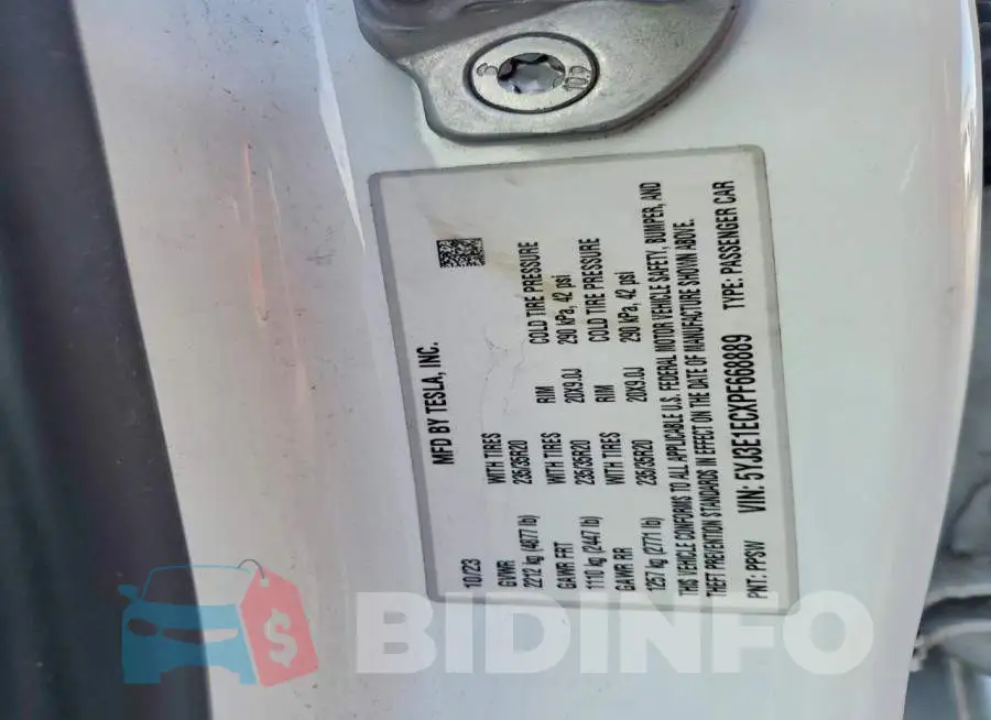 5YJ3E1ECXPF668889 Photo# 12