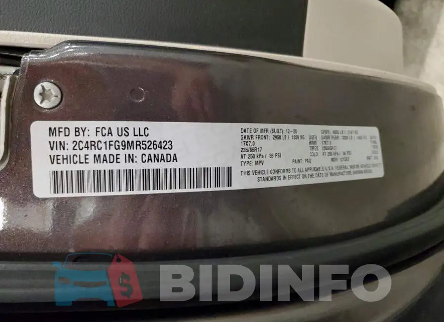 2C4RC1FG9MR526423 Photo# 14
