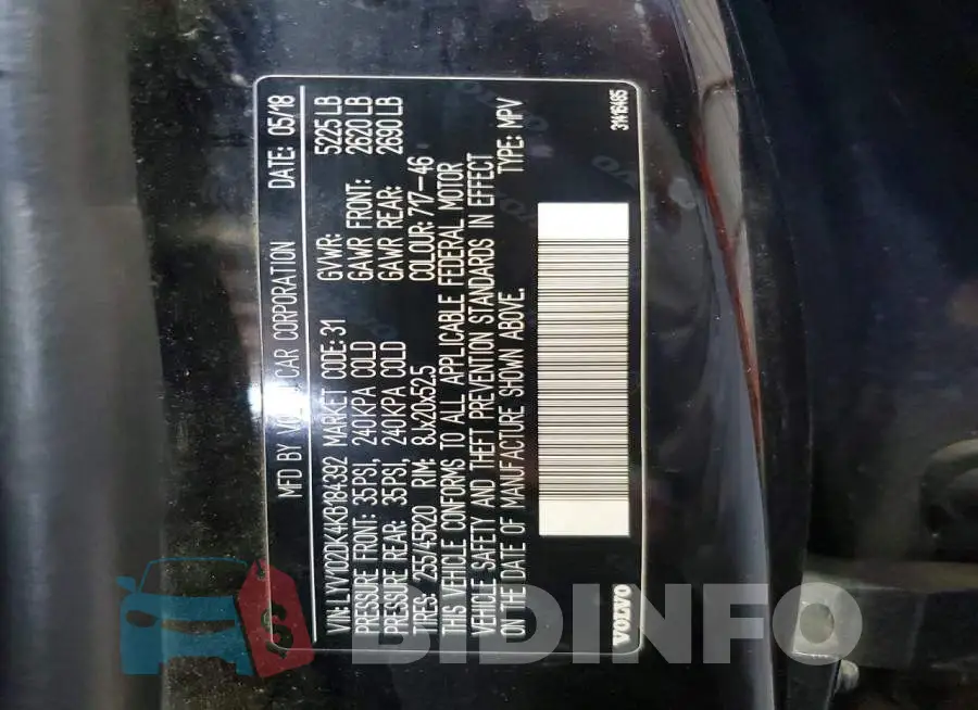 LYV102DK4KB184392 Photo# 12