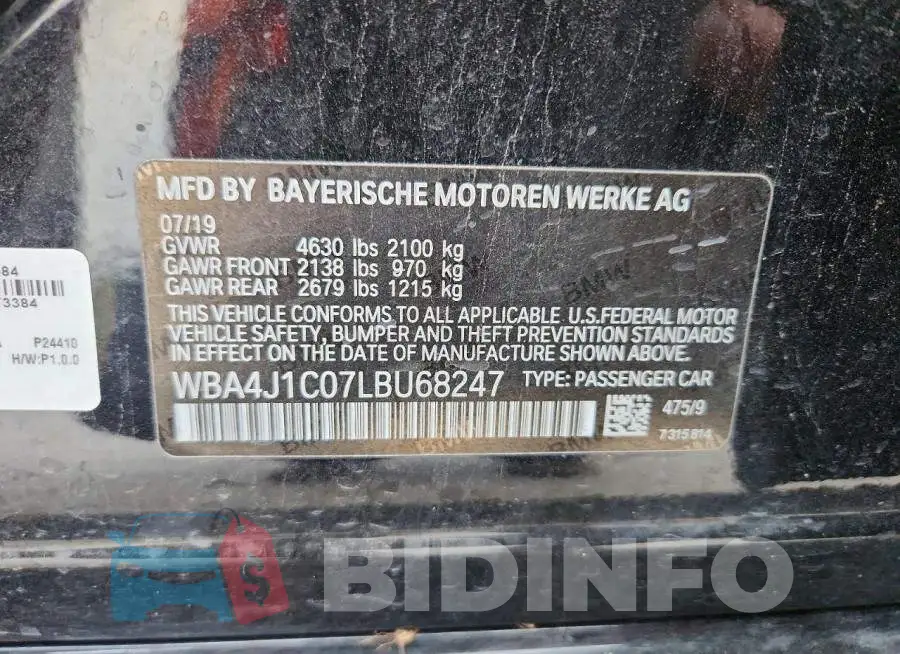 WBA4J1C07LBU68247 Photo# 12