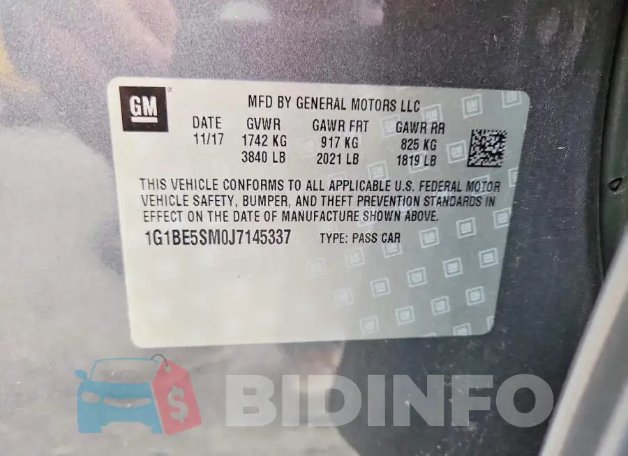 1G1BE5SM0J7145337 Photo# 12