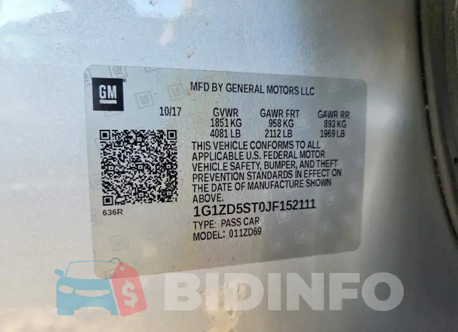 1G1ZD5ST0JF152111 Photo# 12