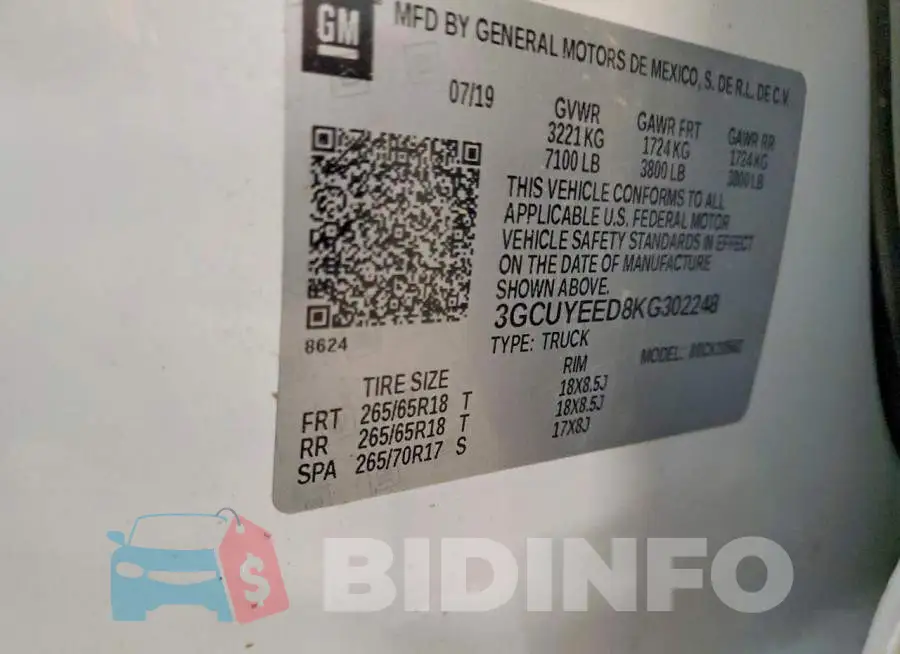 3GCUYEED8KG302248 Photo# 12