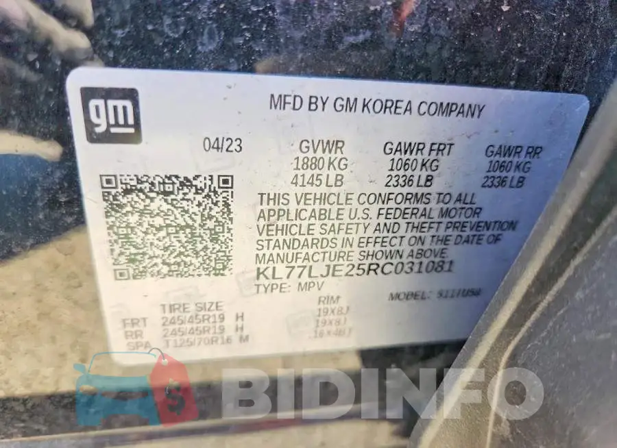 KL77LJE25RC031081 Photo# 14