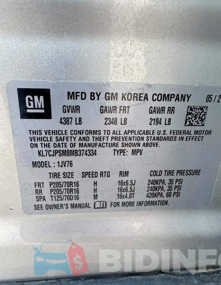KL7CJPSM8MB374334 Photo# 10