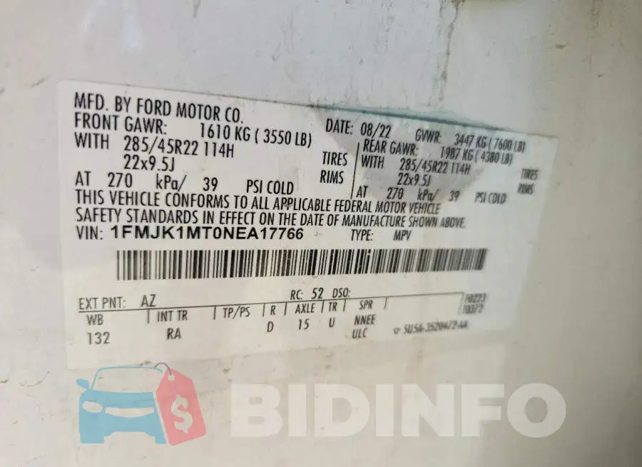 1FMJK1MT0NEA17766 Photo# 13