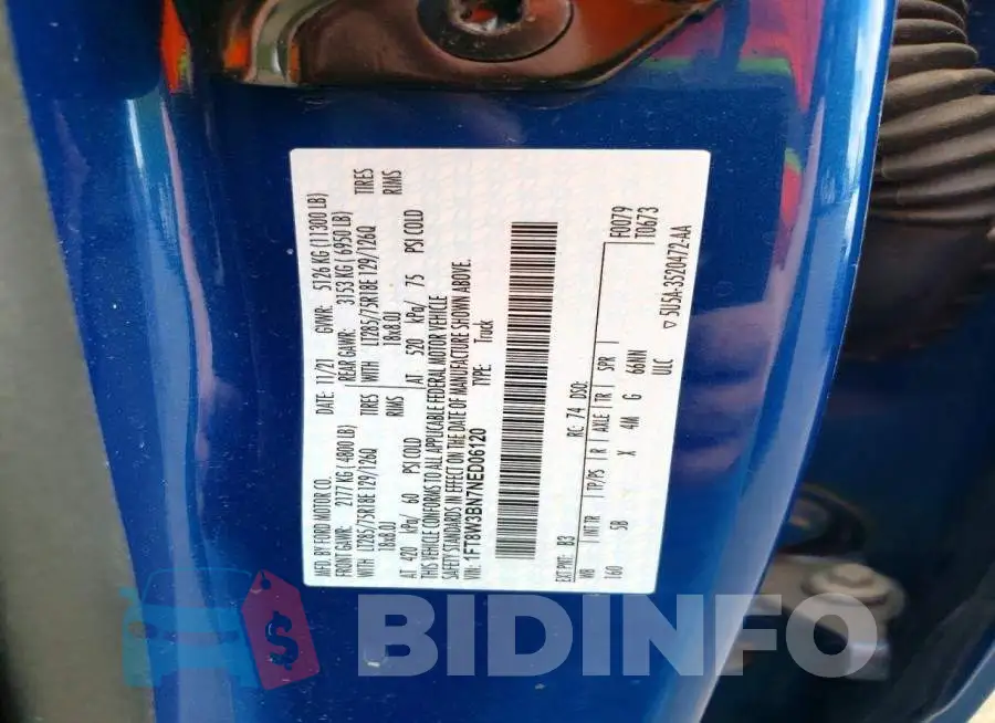 1FT8W3BN7NED06120 Photo# 12