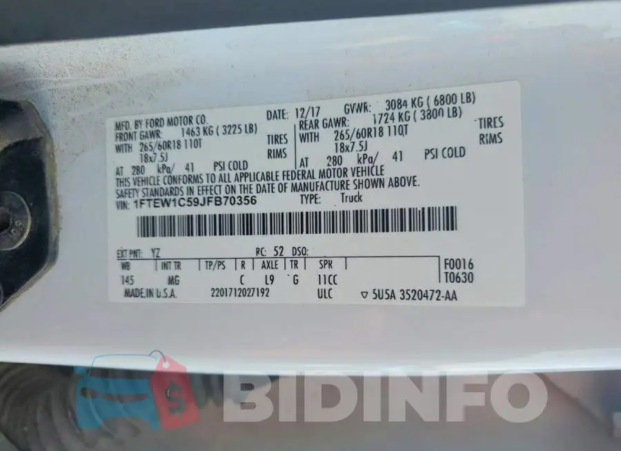 1FTEW1C59JFB70356 Photo# 12
