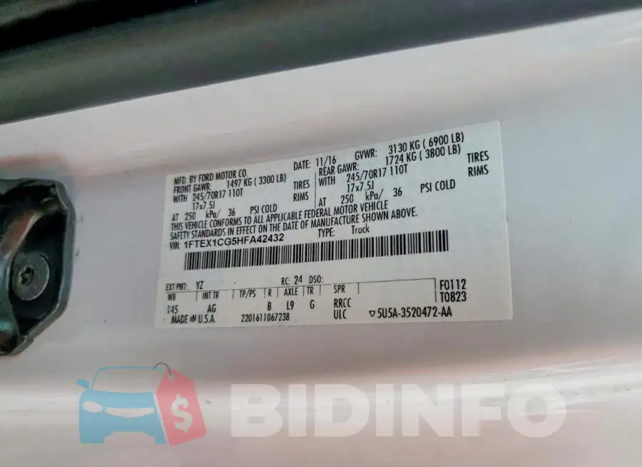 1FTEX1CG5HFA42432 Photo# 12