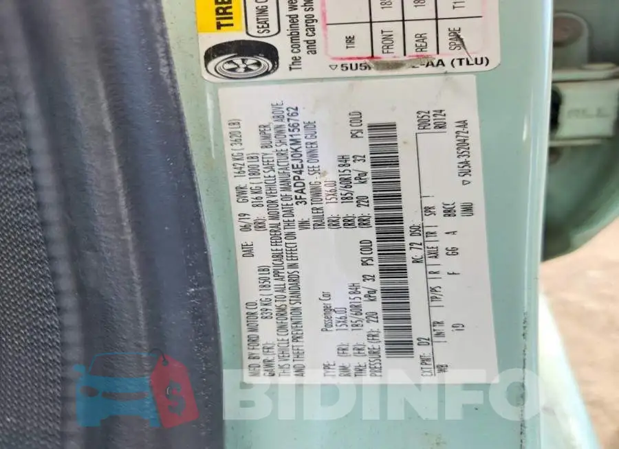3FADP4EJ0KM156762 Photo# 13