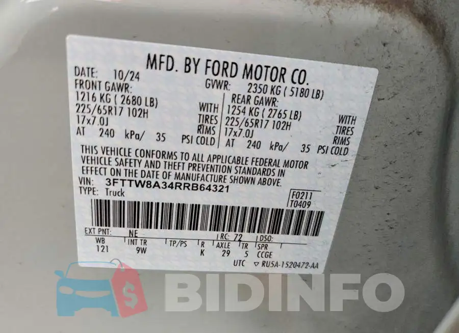 3FTTW8A34RRB64321 Photo# 13