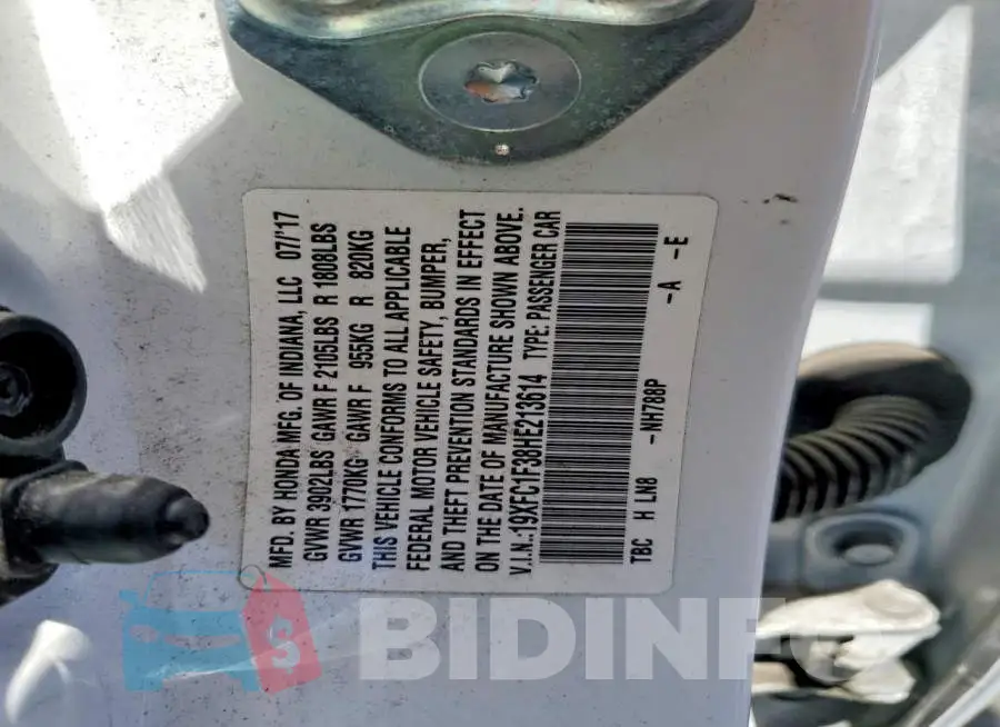 19XFC1F38HE213614 Photo# 12