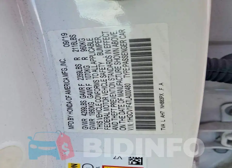 1HGCV1F47LA000480 Photo# 12