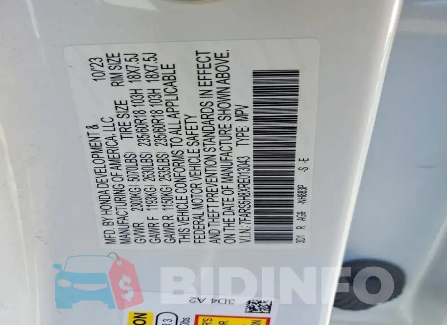 7FARS5H8XRE013043 Photo# 12
