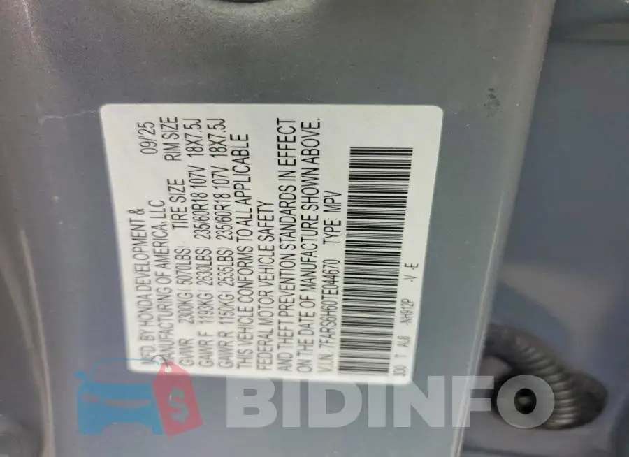 7FARS6H60TE044670 Photo# 13