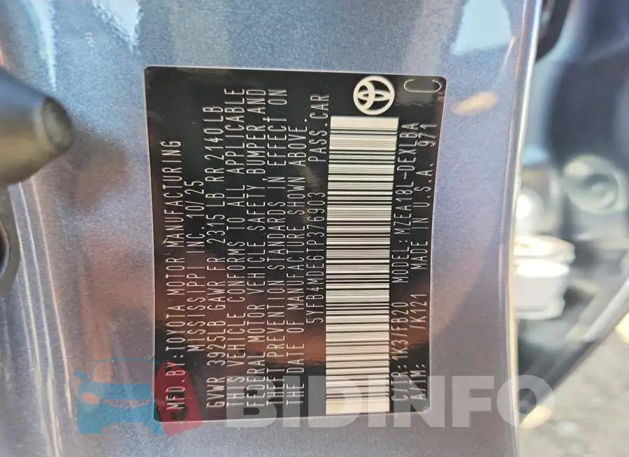 5YFB4MDE6TP376903 Photo# 13