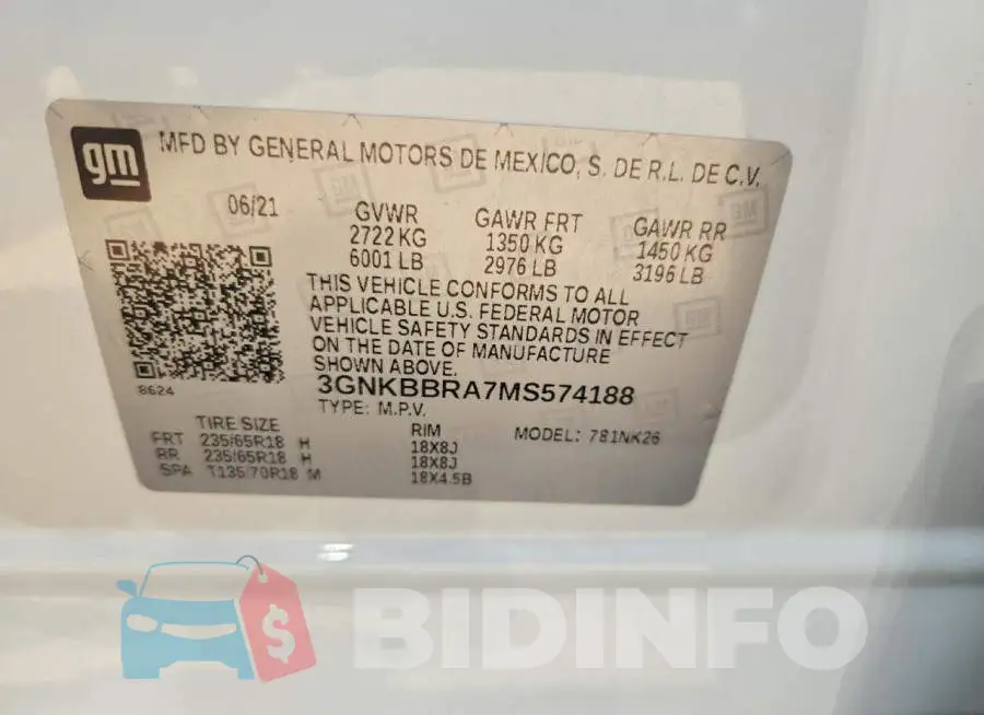 3GNKBBRA7MS574188 Photo# 14