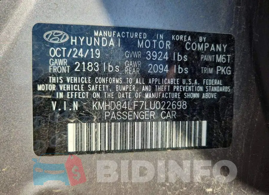 KMHD84LF7LU022698 Photo# 12