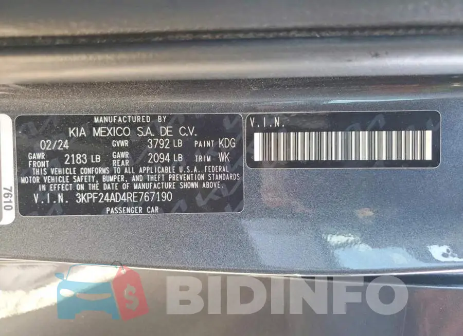 3KPF24AD4RE767190 Photo# 12