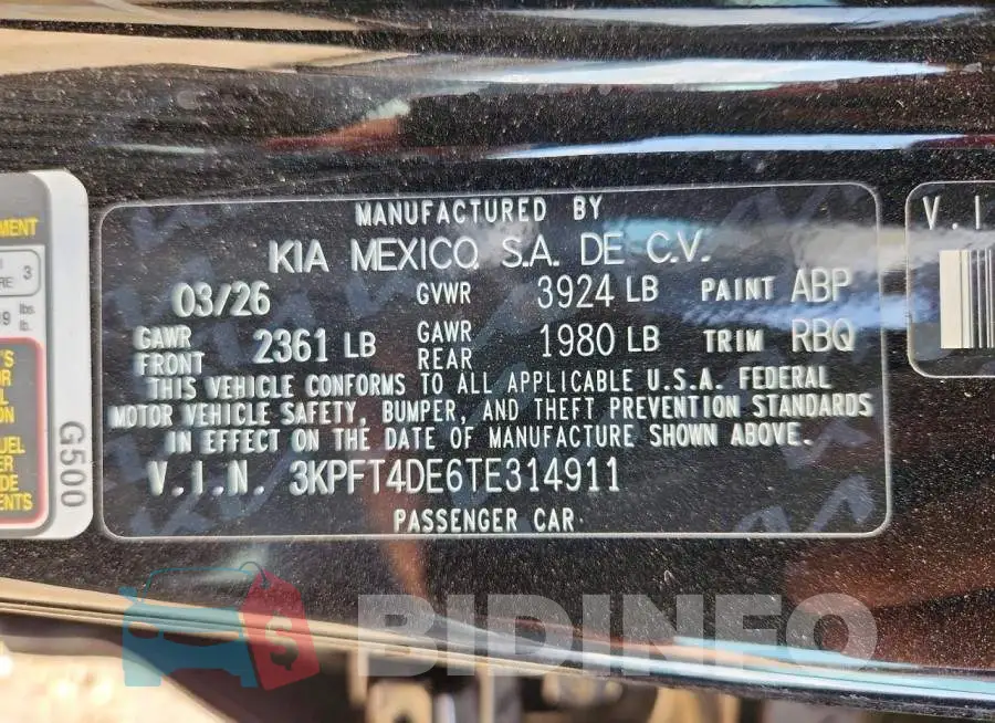 3KPFT4DE6TE314911 Photo# 13