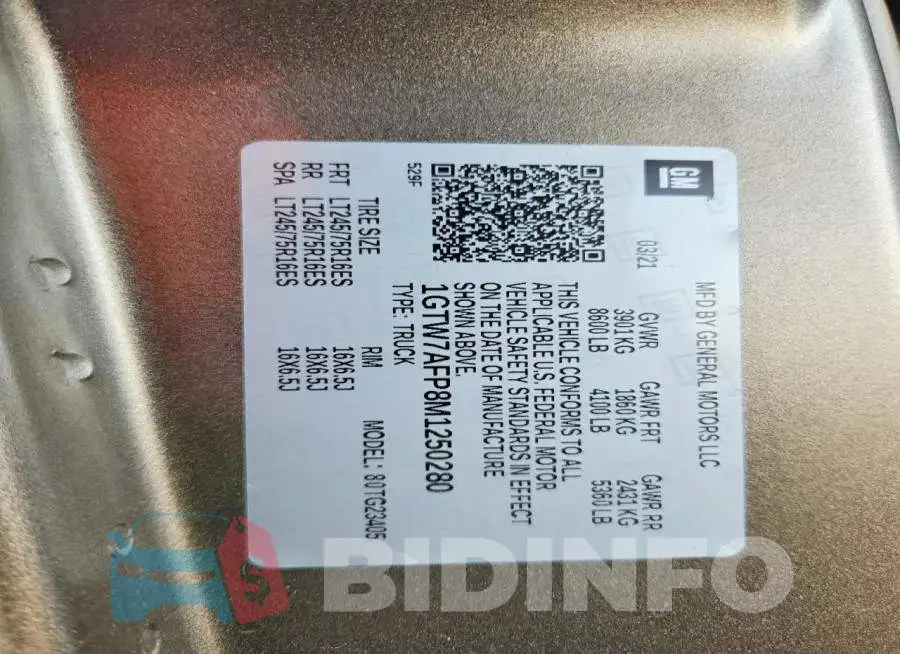 1GTW7AFP8M1250280 Photo# 14