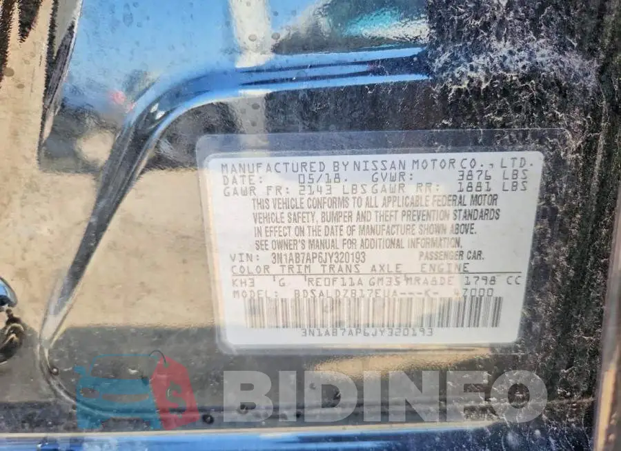 3N1AB7AP6JY320193 Photo# 12