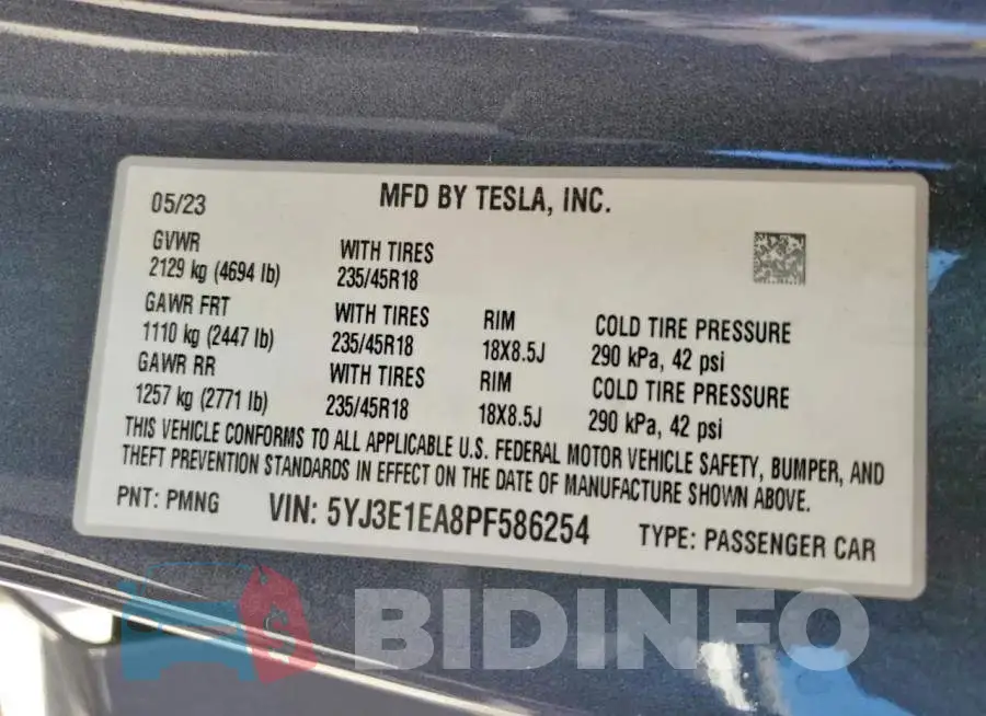 5YJ3E1EA8PF586254 Photo# 12