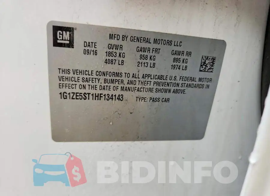 1G1ZE5ST1HF134143 Photo# 12