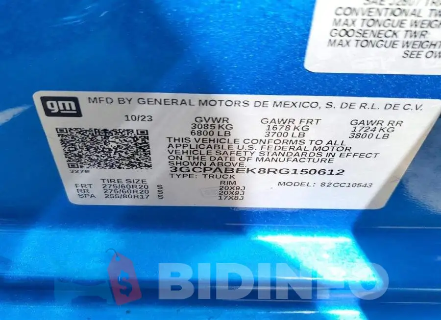 3GCPABEK8RG150612 Photo# 12
