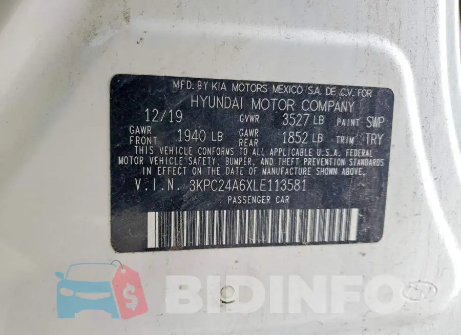 3KPC24A6XLE113581 Photo# 12
