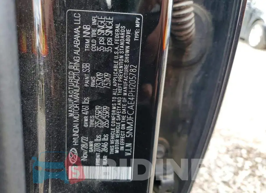 5NMJFCAE4PH205782 Photo# 14