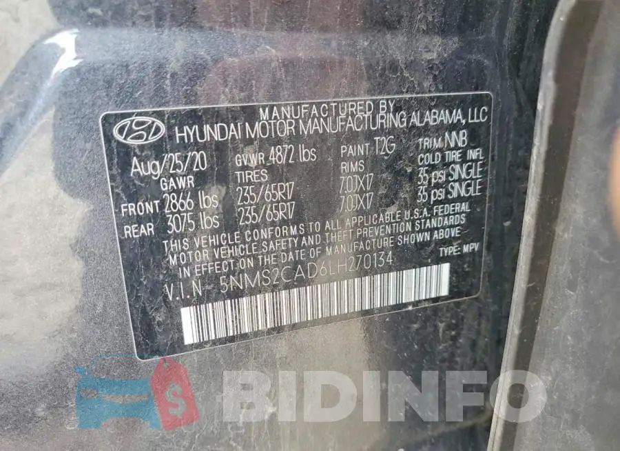 5NMS2CAD6LH270134 Photo# 13