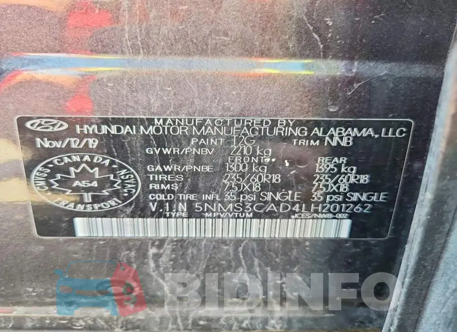 5NMS3CAD4LH201262 Photo# 13