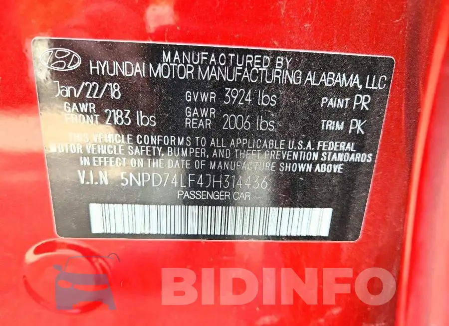 5NPD74LF4JH314436 Photo# 12