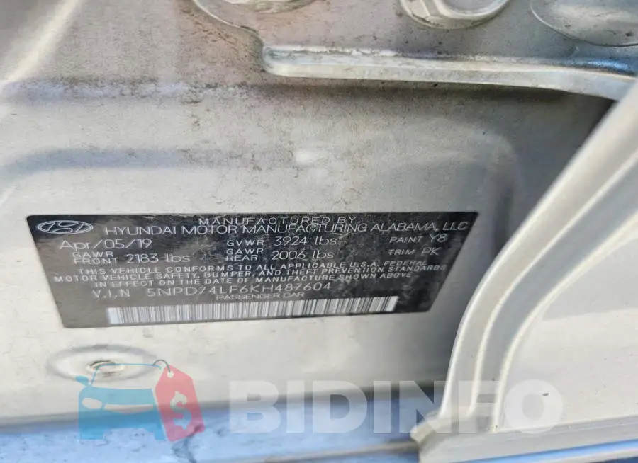 5NPD74LF6KH487604 Photo# 12