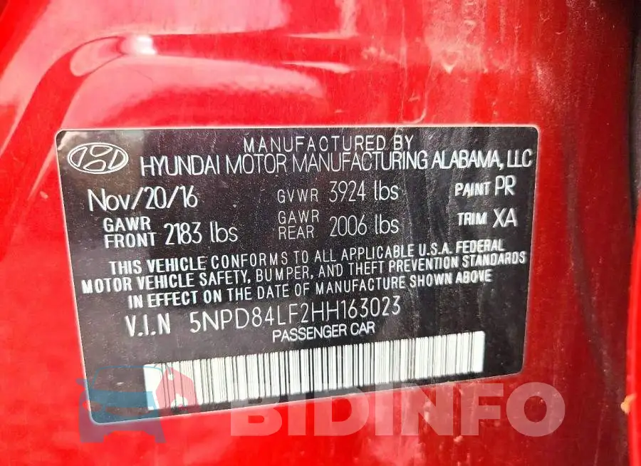 5NPD84LF2HH163023 Photo# 12