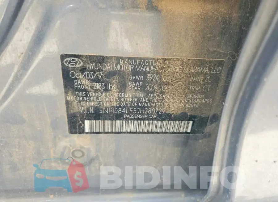 5NPD84LF5JH280729 Photo# 12