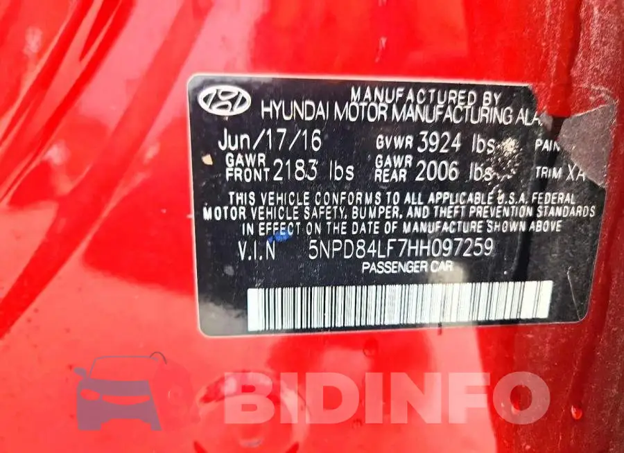 5NPD84LF7HH097259 Photo# 13