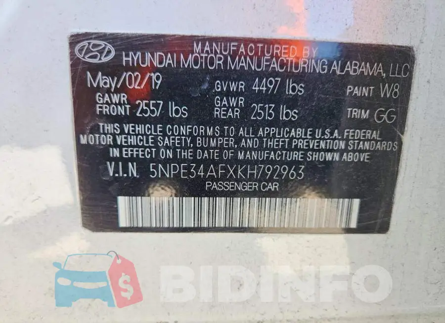 5NPE34AFXKH792963 Photo# 12