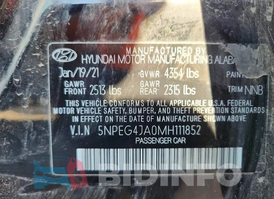 5NPEG4JA0MH111852 Photo# 12